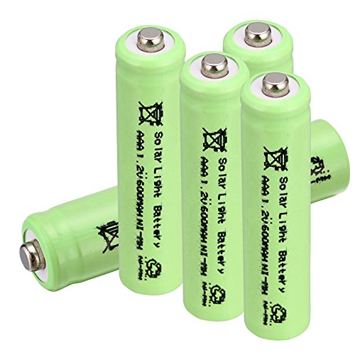 Windmax Green 5PCS 3A AAA 1.2V 600mAh Rechargeable Battery White NiMH 3A Batteries for Solar Light