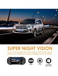 Vantrue X3 WiFi Dash Cam, QHD 2.5K 1440P 30fps 1080P 60fps Cámara de tablero de gran angular de 170 ° con chip Amba A12, Super HDR Night Vision, Modo de estacionamiento, Detección de movimiento, Soporte 256GB máximo