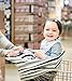 Baby Car Seat Cover Canopy | Nursing Cover (Multi-Use 4-1 Stretchy) Infinity Nursing Scarf | Grocery Shopping Cart Cover | High Chair Covers (Grey White Stripe) Unisex Baby Shower Gift