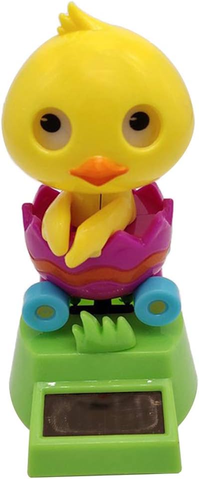 NYLSA Cartoon Solar Powered Yellow Duck Figurine - Dancing Swing Animal Model Kids Educational Toy Home Desk Decor
