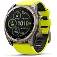 Garmin fēnix® 8 – 51 mm, Solar, Sapphire, Premium Multisport GPS Smartwatch, Long-Lasting Battery Life, Dive-Rated, Built-in LED Flashlight, Titanium with Amp Yellow/Graphite Band