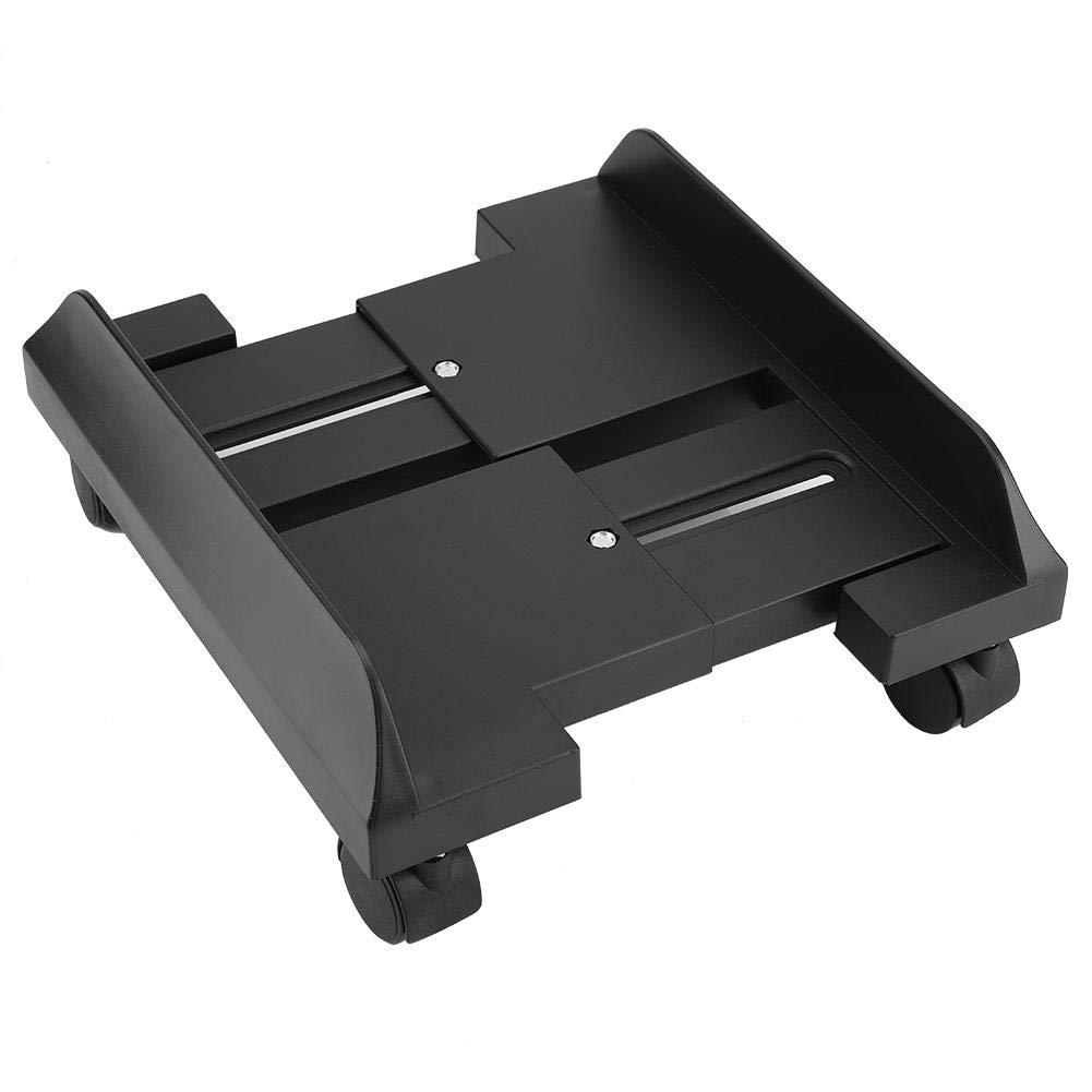 CPU Stand for PC Computer Case Holder Bracket Desktop Mainframe Storage Rack with Brake with 4 Caster Wheels(Black)