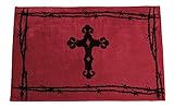 HiEnd Accents Cross Print Rug, 24 by 36-Inch, Red