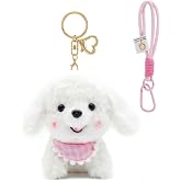 Soft Cute Dog Plush Kawaii Keychain for Women, Mini Rabbit Bag Charm | Cute Bag Purse Charm Dog Keychain for Backpacks Versatile Handbags, Wallets, Car Keys, or Pet Collars for Quick Access