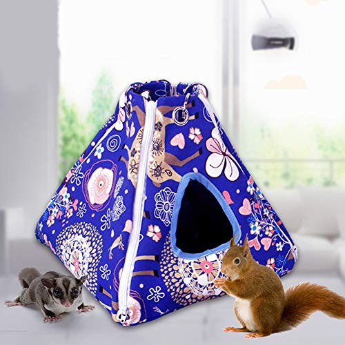 Bird Nest Hut Hammock Tent Bed Toy for Pet Parrot Parakeet Cockatiel Conure Cockatoo African Grey Amazon Lovebird Finch Canary Budgie Hamster Rat Gerbils Chinchilla Ferret Squirrel Cage Swing (L)