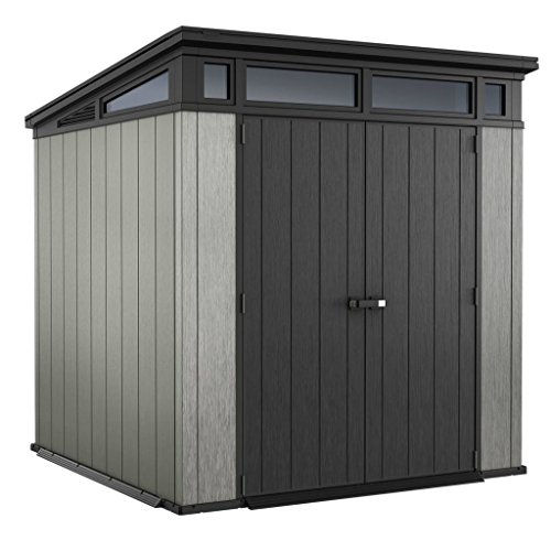 KETER Artisan Chalet et Jardin Abri Résine Brossium Mono Pente 77, Anthracite, 218 x 218 x 226 cm