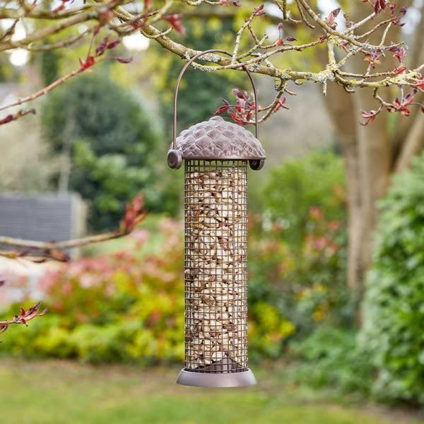 Garden Mile 26cm Acorn Peanuts Bird Feeder for Small Birds Metal Mesh Hanging Bird Feeders for Wild Birds Perfect For Outdoors Patio Garden Nuts Feeder Hanging Durable Hanging