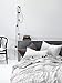 Wake In Cloud - Grid Duvet Cover Set, 100% Cotton Bedding, Black Grid Geometric Modern Pattern Printed on White, with Zipper Closure (3pcs, Queen Size)