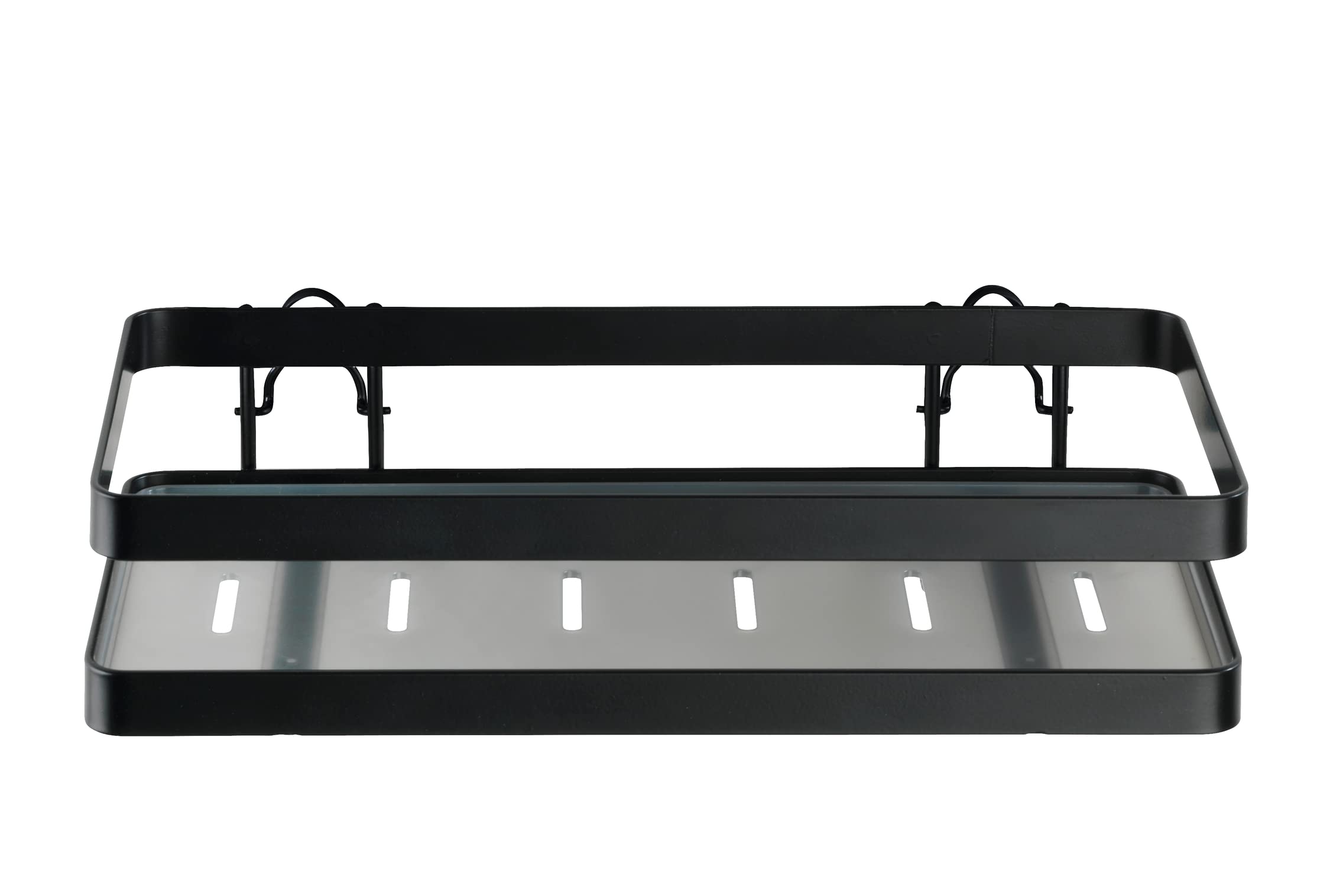 WENKO Gala Universal Kitchen Shelf as Additional Surface for Storing Cans, Bottles, Glasses, etc., Made Powder-Coated Flat Steel in Black, 25 x 5.5 x 12 cm