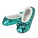 snoozies! Ballerina Bling Jewel Tone Metallic Shine Womens Cozy Slippers