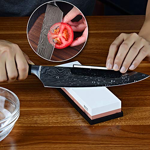 Professional Knife Sharpening Stone 3000/8000 Whetstone, Premium Knife Sharpener, Trilancer Waterstone, Angle Guide and User Manual Included