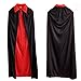 AISHNE Unisex Halloween Cloak Adult 140cm Long Black Red Vampire Goth Magician ?Cape