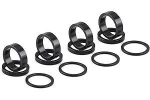 Azarxis 12 PCS Bicycle Headset Spacer Bike Handlebar Stem Spacers Threadless Aluminum Alloy Headset Fork Washer Set Fit 1 1/8