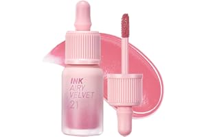 Peripera Ink Airy Velvet Lip Tint | High-Pigmentation, Lightweight, Soft, Moisturizing, Not Animal Tested (021 FLUFFY PEACH)