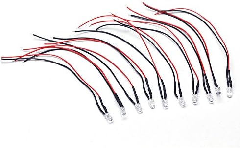 EMeskymall 10Pcs Pre Wired 5mm Led Bulb Light 12V-White