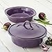 Rachael Ray Cucina Stoneware 3-Piece Round Casserole & Lid Set, Lavender
