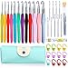 KeNeer 35Pack Crochet Hooks Knitting Needles Set Ergonomic Soft Handles - Aluminum Blunt Needles - 2.0mm-8.0mm - Best Gifts for Mom (35Pack)