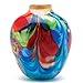 Accent Plus Floral Fantasia Art Glass Vase 8x8x9