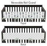 Sweet Jojo Designs Grey, Navy and Mint Woodland Arrow Long Front Rail Guard Baby Teething Cover Crib Protector Wrap
