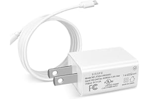 SISSFO Micro Wall Charger Compatible with Samsung Galaxy Tab A 10.1 (2016), 8.0, 7.0, 9.7, Tab E, S2, Tab 4, 3, SM-T580/ 550/530/ 387/585/ 290/295 Tablet with 5Ft Charging Cable Cord (White)