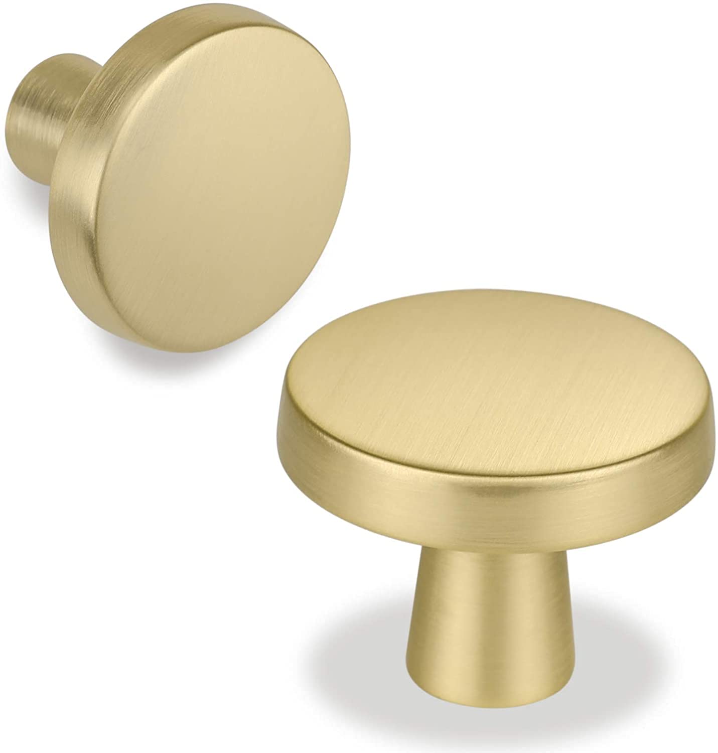 Goldenwarm 20Pack Brass Cabinet Knob Gold Dresser Knobs Round Zinc Alloy
