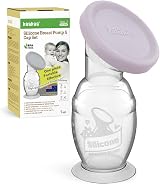 haakaa Manual Silicone Breast Pump 5oz Lavender with Spill-Proof Lid, One-Piece