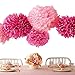 Bekith 30 pc Pink and Gold Party Decorations - Paper Pom Poms, Glitter Garlands, Tassels - Tissue Pom Poms Flowers for Birthday Party, Engagement, Wedding, Baby Shower