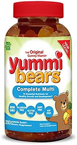 Hero Nutritional Products, Yummi Bears, Complete Multi, Natural Strawberry, Orange and Pineapple Flavors, 3 Pack (200 Yummi Bears) Multiple-Vitamin-Mineral