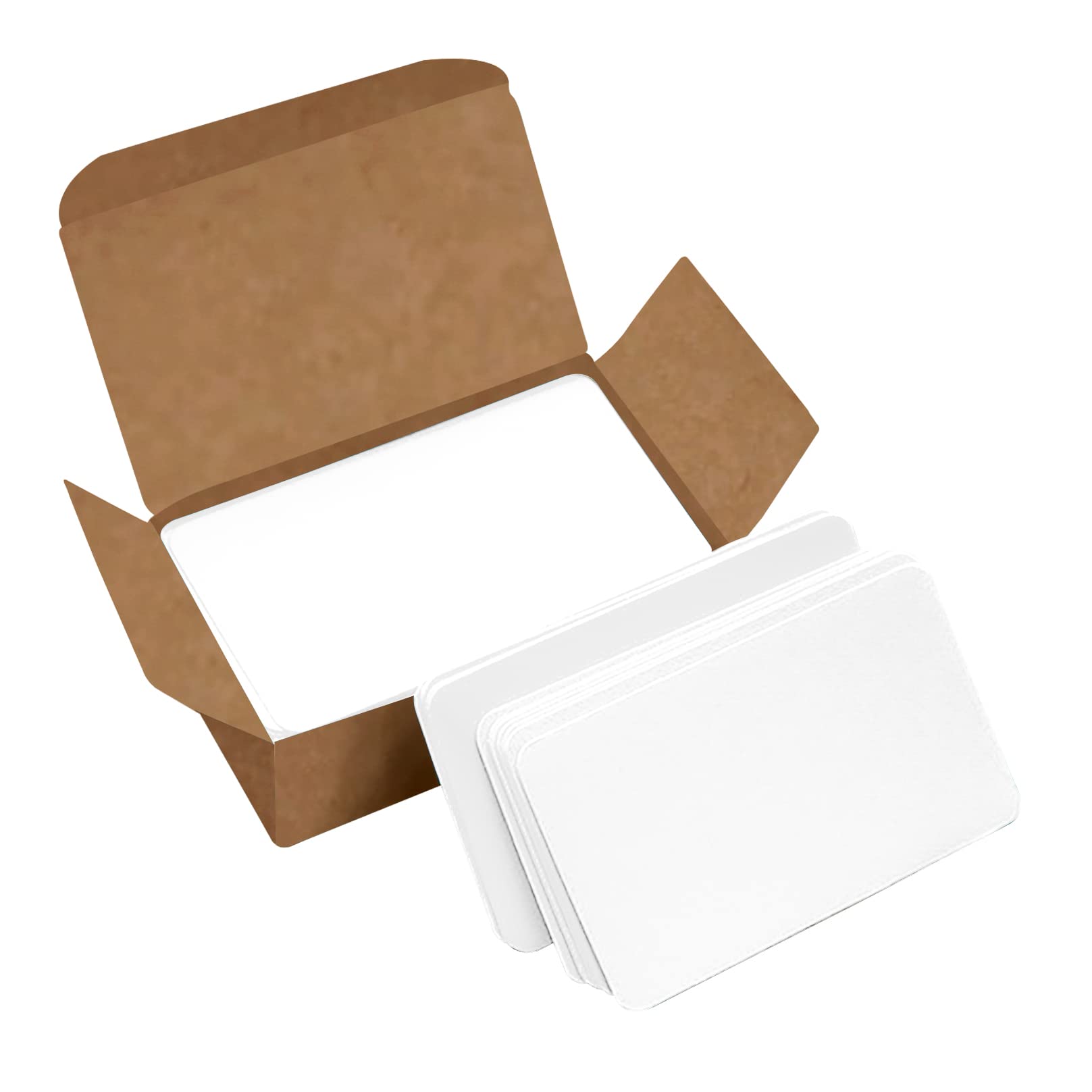 Photo 1 of VANRA 300 Small Blank Cards 3.5x2 inches Color Cardstock Study Flash Cards Index Cards, Unruled with Rounded Corners (White, 300/Pack)