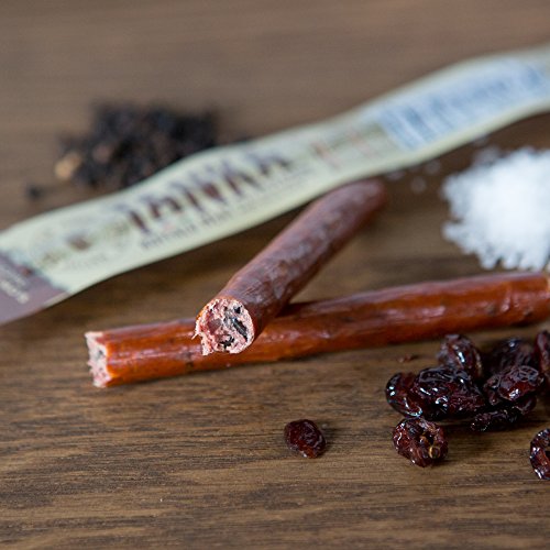 Bison Pemmican Meat Stick with Buffalo & Cranberries by Tanka, Gluten Free, Grass Fed Beef Jerky Alternative, Slow Smoked Original, 1 Oz, Pack of 8