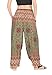 CandyHusky Elastic Waist Peacock Print Loose Baggy Hippie Boho Yoga Harem Pants (Peacock Mandala Olive)