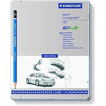 Staedtler Lumograph Graphite Drawing & Sketching Pencils, Set of all 16 Degrees (100G19)