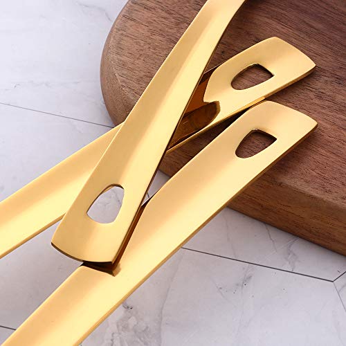 Sauce Ladle, BuyGo Gold Drizzle Spoon with Spout Gravy Soup Ladle, Stainless Steel Kitchen Utensil, Mirror Polish & Dishwasher Safe, FDA Approve, 8.67 inch