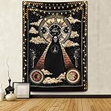 Sevenstars Wizard Skull Tapestry Solar Iris Tapestry Sun and Moon Tapestry Star and Cloud Tapestry Tarot Tapestry for Room