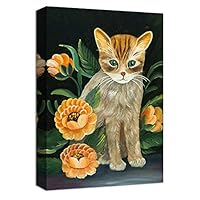 Canvas Wall Art Cute Cat Canvas Prints Home Artwork Decoration for Living Room,Bedroom - 12x18 inches