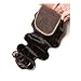 Brazilian Body Wave Closure 7a Grade Virgin Unprocessed Human Hair Lace Closure with Bady Hair Natural color 1 bundle