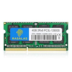 Rasalas 4 GB DDR3 PC3-12800 DDR3 1600 MHz SODIMM RAM PC3L 12800 S DDR3 1600 2Rx8 1.35 V CL11 Notebook RAM…