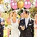 Happy Birthday Balloons, 118 Pieces of Party Balloon Arch Kit,100 Pcs 10 inch White and Pink Latex Balloons,10 Pcs 12 Inch Metallic Gold Balloons and 5 Pcs 12 Inch Confetti Balloons with Strip, Glue Dots and Ribbon for Brithday, Wedding, Graduation, Chirstmas Party