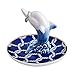HOME SMILE Good Luck Dolphin Ring Holder with Decorative Blue Dish