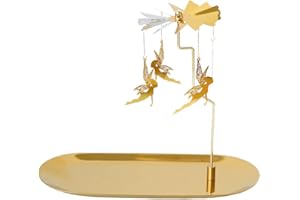 Minkissy Wedding Table Decor Wedding Table Decor 1 Set Christmas Candle Holder, Metal Rotating Candle Holder Without Candle for Home Christmas Decoration (Golden) Carousel Candle Holder