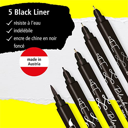 Online Black Calligraphy Pens 5 Different Sizes with Brush and Calligraphy Tip Hand Lettering Pens Hand Lettering Set Bullet Journal Writing