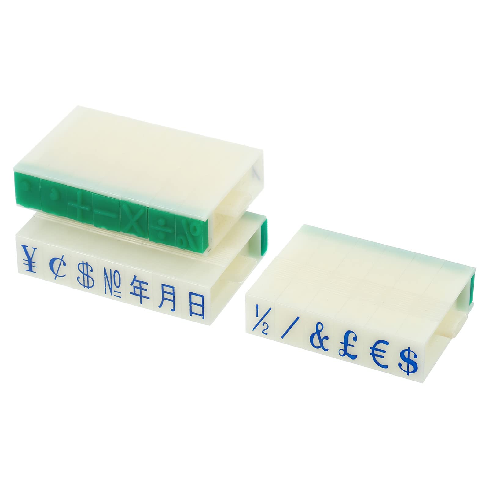 PATIKIL Detachable Character Stamp, 9mm Plastic 20 Digits Font Size 3 Date Currency Math Combination Set for Card Tag Scrapbook Craft Making Teaching