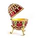 Apropos Hand- Painted Rich Red Vintage Style Faberge Egg with Gold Finish, Rhinestones, Enamel Jewelry Trinket Box