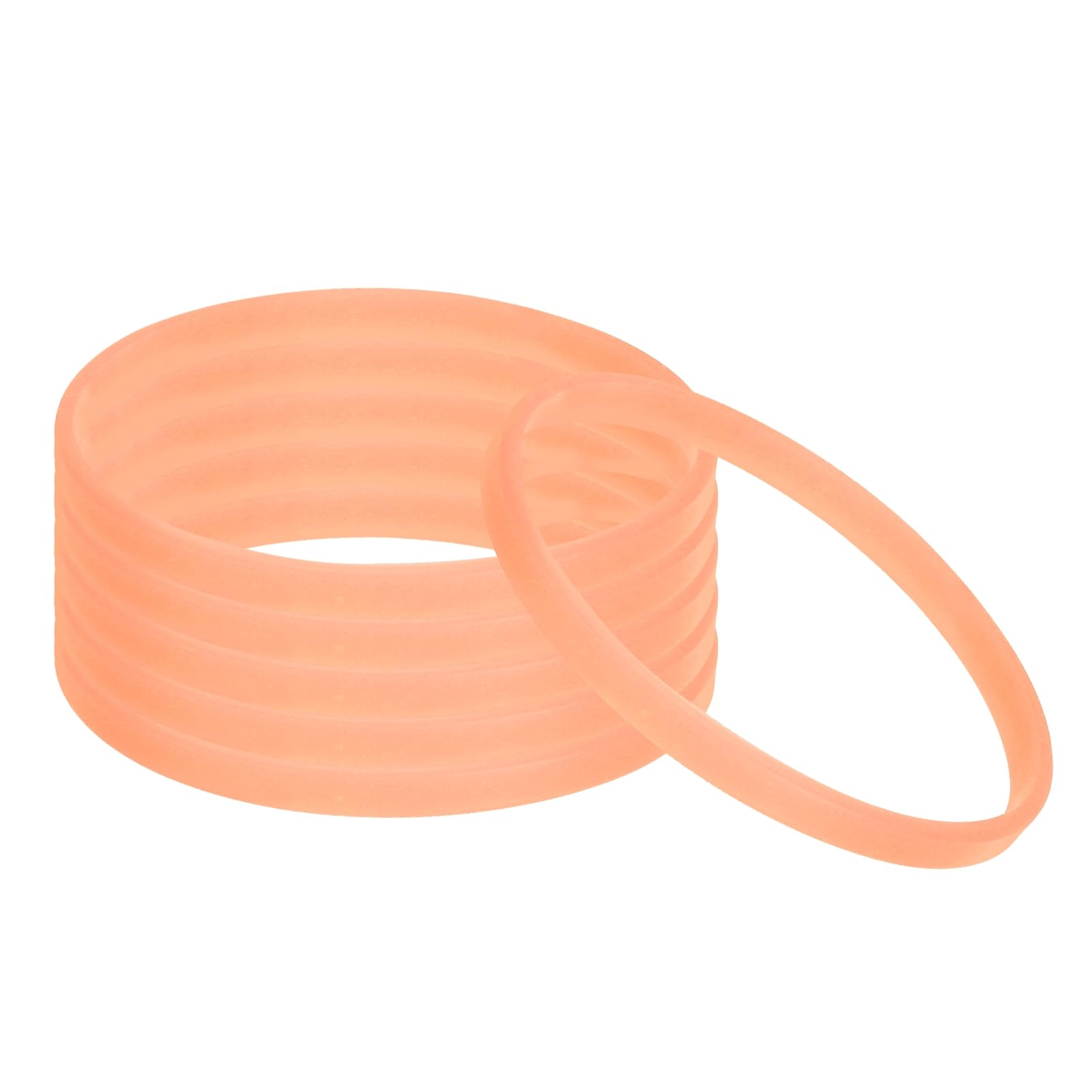 PATIKIL Silicone Bracelets, 6 Pack Luminous Rubber Wristbands Blank Stretch Sports Bands for Sports Games & Team Construction Activities, Orange