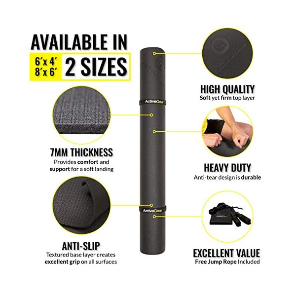 ActiveGear Large Exercise Mat for Home Workout | Workout Gym Flooring for Home Gym | Rubber Workout Mat - 6 x 4 ft - Image 5