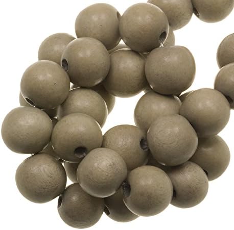 Wooden beads vintage look 6 mm Light grey (280 Pieces)