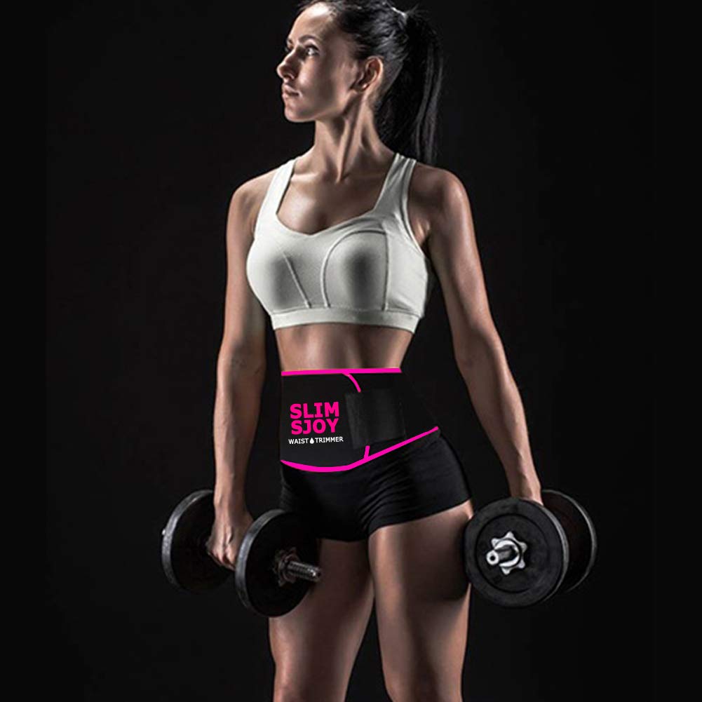 Slim Sjoy Waist Trimmer, Weight Loss Increase Circulation, Sweat More, Max Fat Burning Capabilities, Enhanced Workouts Effect, Slim Body Sweat Wrap Belt Trim Silhouette for Men and Women (M)