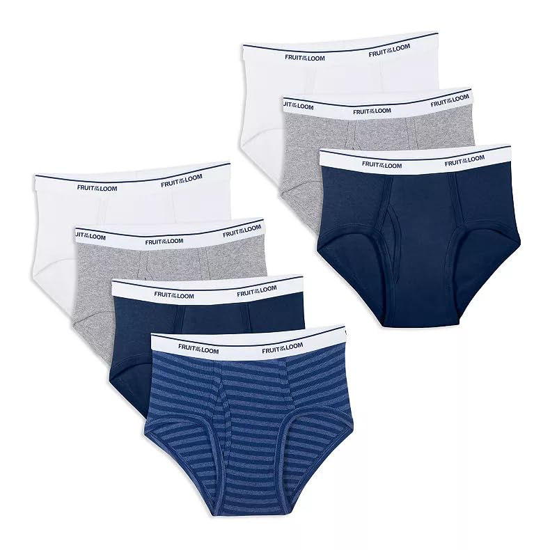 Photo 1 of Fruit of the Loom Boys 7 Pack signature cotton Briefs Multicolor - Large