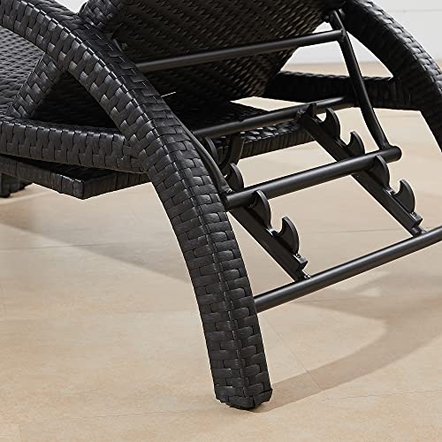 Ulax Furniture Outdoor Wicker Convertible Chaise Lounge Patio NonRust