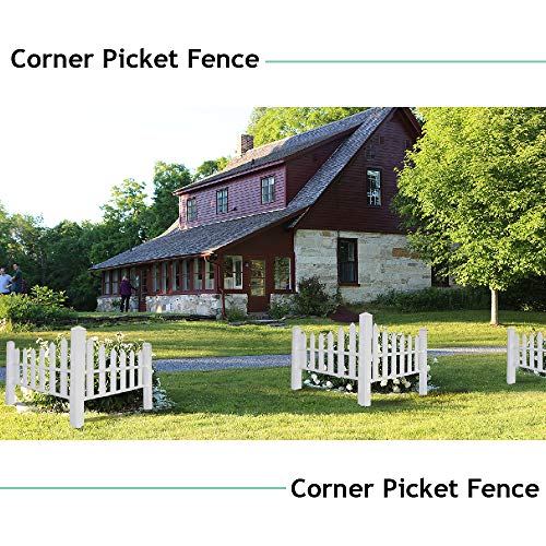 SunnyRoyal 38" X 95" Picket Vinyl Fence Panels Enclosure Panel Screen Garden Fencing Corner Accent Essentials Scalloped for Yard, Gardens, Outdoor Products, White 1 Pic